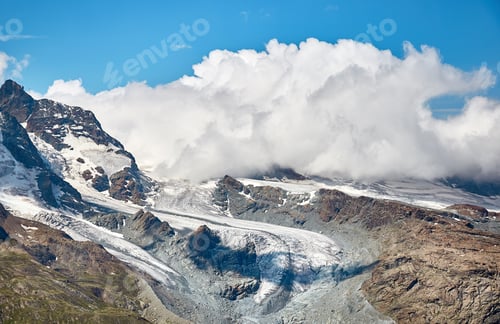 Preview: Landscape of snowy mountains, swiss Alps