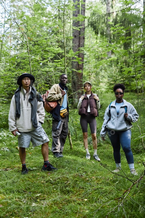 Preview: Portrait of Tourists in Forest