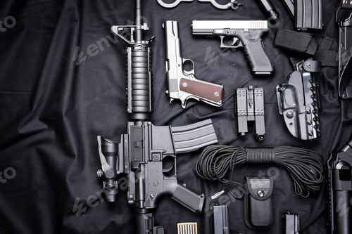 Preview: modern weapon, black background