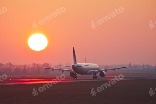 Preview: Airport at the sunset