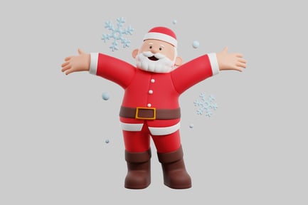 Preview: Santa claus joyful embrace pose