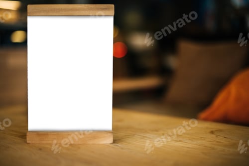 Preview: Blank white menu on table at restaurant