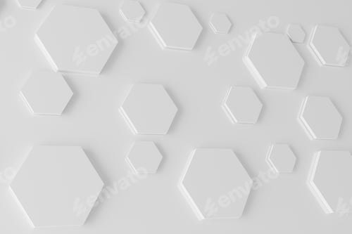 Preview: Abstract white hexagon honeycomb background 3d rendering