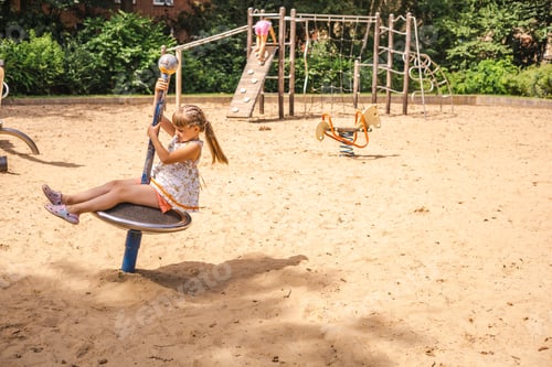 Preview: Two preteen girls on the playground, active outdoor games, wooden playground, montesorri.