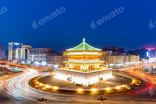 Preview: xian bell tower at night