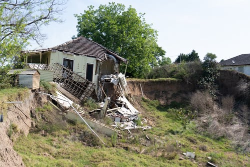 Preview: House collapsing into sinkhole caused by powerful storm damage