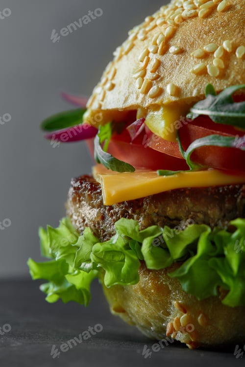 Preview: Close-up of home made tasty burger