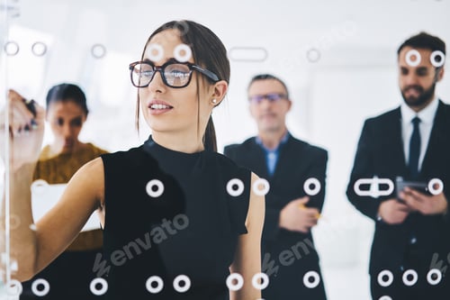 Preview: business presentation for coaching male and female office colleagues