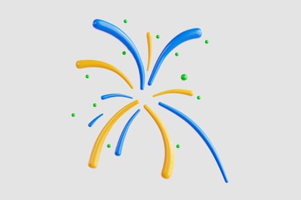 Preview: Blue and Yellow Firework Style Confetti Burst