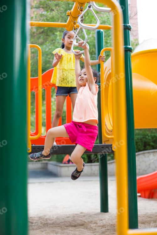 Preview: Happy children playing in park