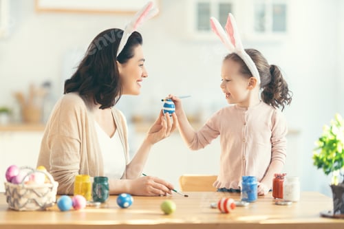 Preview: family preparing for Easter