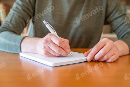 Preview: Person writing concepts and ideas in a notebook.Education, productivity, planning, and goal setting