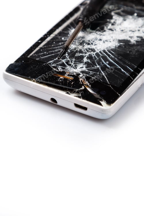 Preview: Damaged display on smartphone