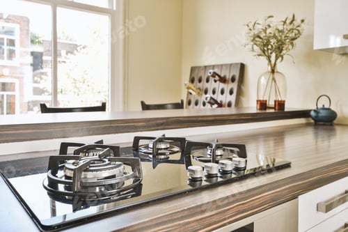 Preview: Kitchen and dining zone in studio apartment