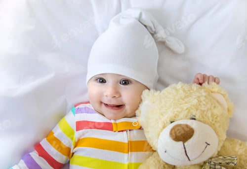 Preview: The baby in the crib goes to bed. Selective focus.