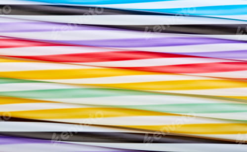 Preview: Striped, Colored Tubes For Cocktails. Colorful Background.