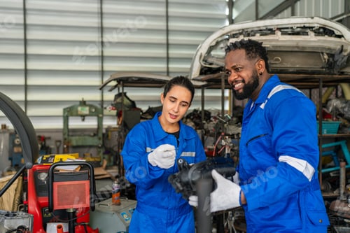 Preview: Team Auto mechanic are checking and repair maintenance auto engine