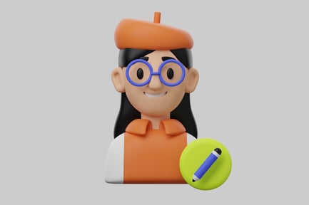 Preview: Beret girl artist character avatar