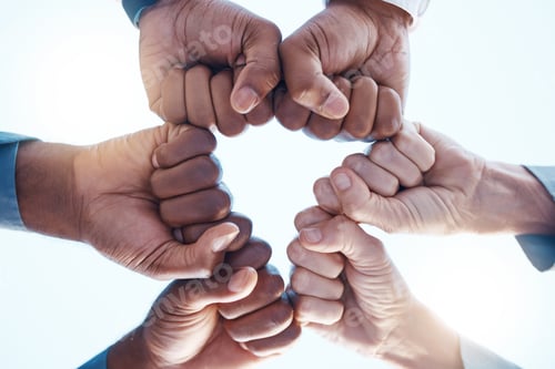 Preview: Diversity, fist bump and success of a corporate team collaboration winning a company business deal.