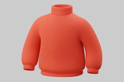 Preview: Orange sweater with turtleneck and long sleeves
