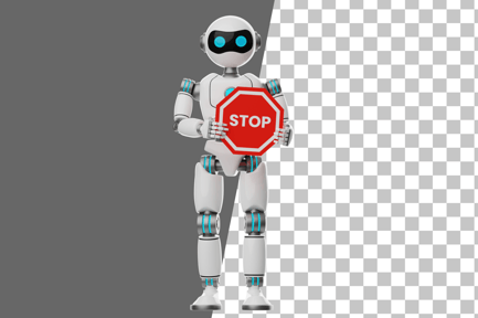 Preview: Robot Holding a Sign 3D Illustration