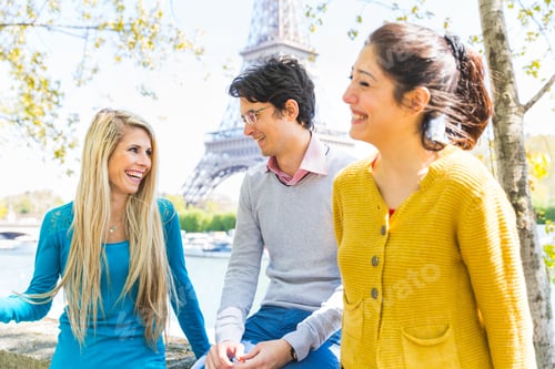 Preview: Friends laughing and spending time outdoors in Paris