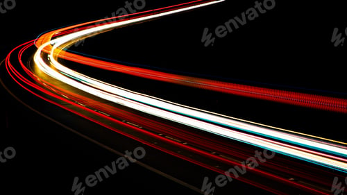 Preview: lights of moving cars at night. long exposure