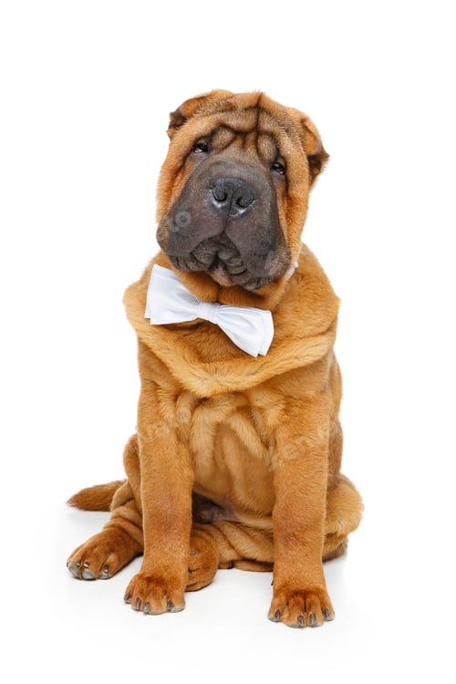 Preview: shar pei puppy with white bow tie