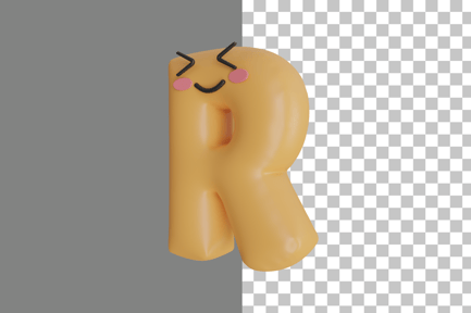 Preview: Cute Letter R 3D Icon
