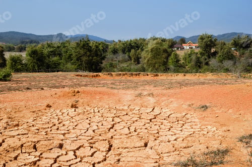 Preview: Dry landscape of Bomb craters field in Xieng Khouang Province, Laos.