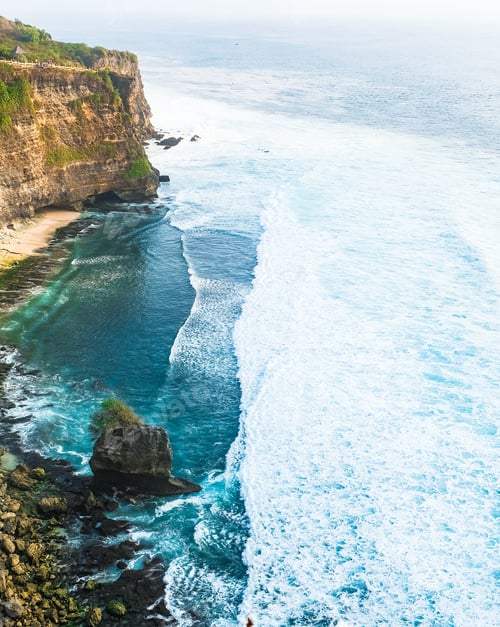 Preview: Sea coast with waves. Coast near Uluwatu Temple, Bali