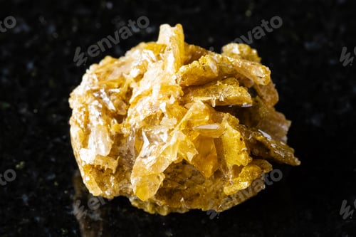 Preview: sample of raw cerussite ore on black granite