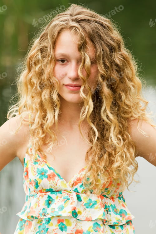 Preview: Portrait of a teenage girl with a glazed expression