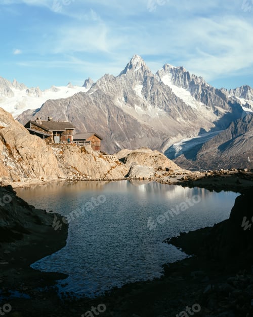 Preview: Wooden cabin on Lac Blanc lake