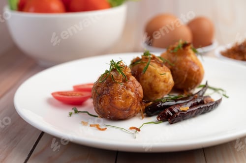 Preview: Boiled eggs stir-fried with tamarind sauce.