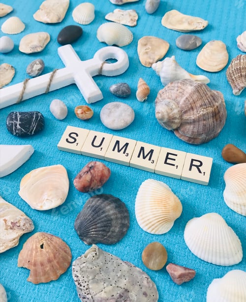Preview: Summer scrabble letters || Words in the Wild || Summer mood || Rapana || Rapan || Anchor || Blue