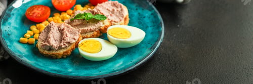 Preview: Breakfast Of Tasty Food, Sandwich, Egg And Corn, Tomato