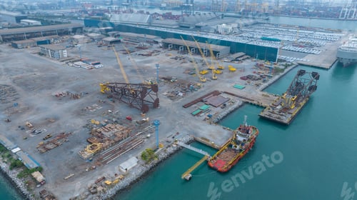Preview: The company assembles large drilling rig structures next to the sea for easy transport onto ships