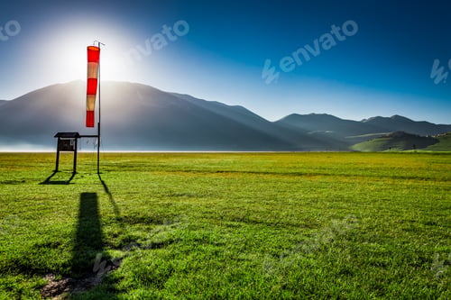 Preview: Sunny sunrise in the valley near Castelluccio, Umbria, Italy