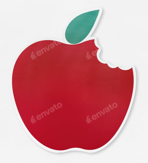 Preview: Red bitten apple icon illustration