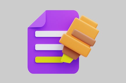 Preview: Purple square, white rectangle, and multicolored lines composition