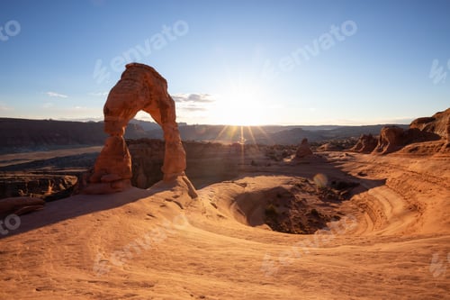 Preview: Landscape of the unique sandstone rock formation in the desert. American Nature Background