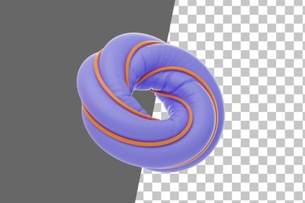 Preview: Purple Soft Body Twisted Ballon Ring Shape 3D Icon