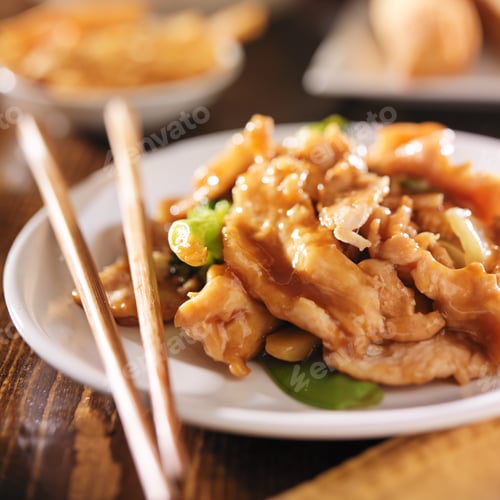 Preview: chinese food - stir fry chicken with vegetables