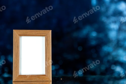 Preview: front view elegant picture frame on dark blue background color present portrait picture family gift