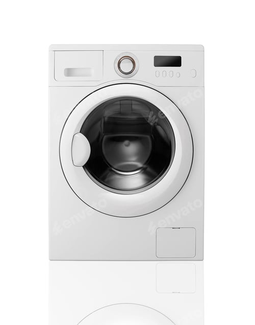 Preview: Washing machine on the white background