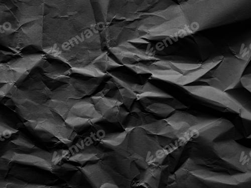 Visualização: Parede abstrata de fundo preto de papel enrugado