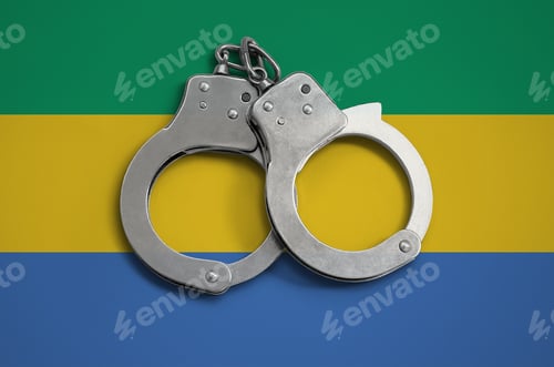 Preview: Gabon flag and police handcuffs