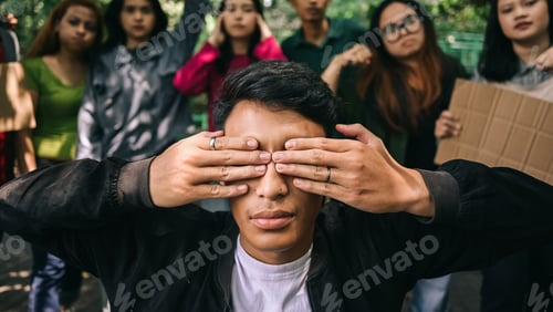 Preview: Protestor Covering Eyes