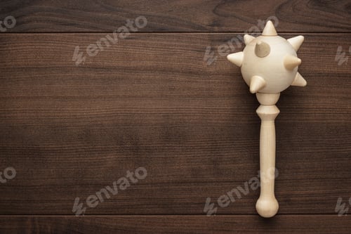 Preview: wooden toy mace on the table